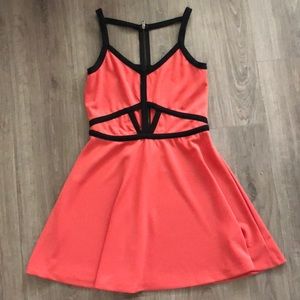 Coral Keyhole Dress